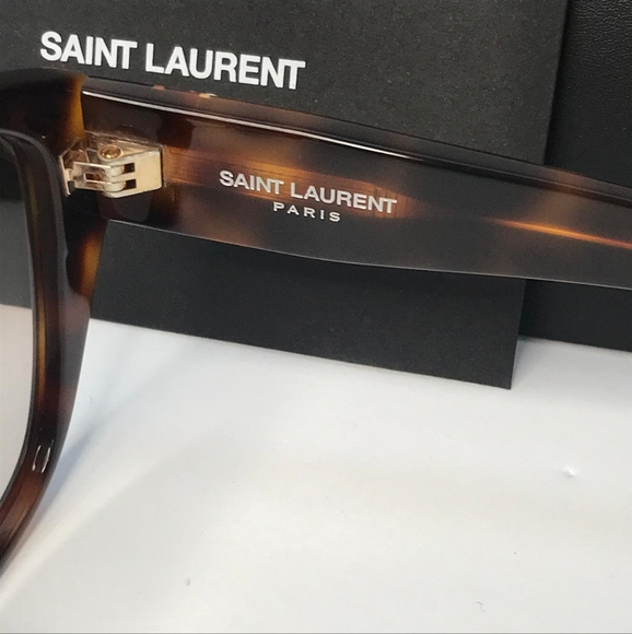 💯 Original SAINT LAURENTSL M8/FN Sunglasses Tortoise - Picture 9 of 13